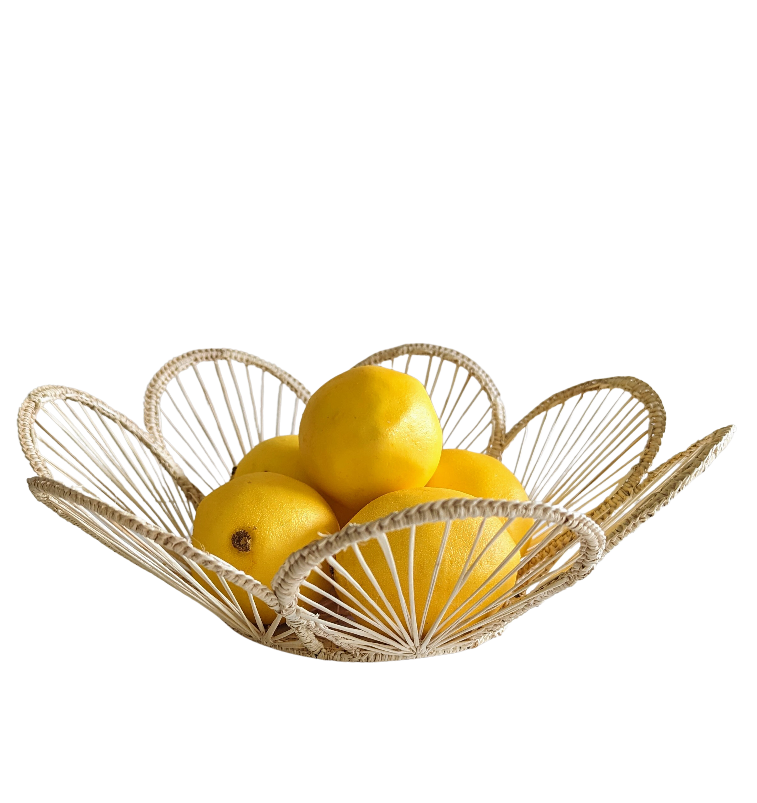 12" Scalloped Handwoven Iraca Bread Basket