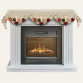 Falling Petals – Cream White Mantel Scarf Cover, The Falling Petals Collection Artistic Embroidered Home Décor 18x90 inch