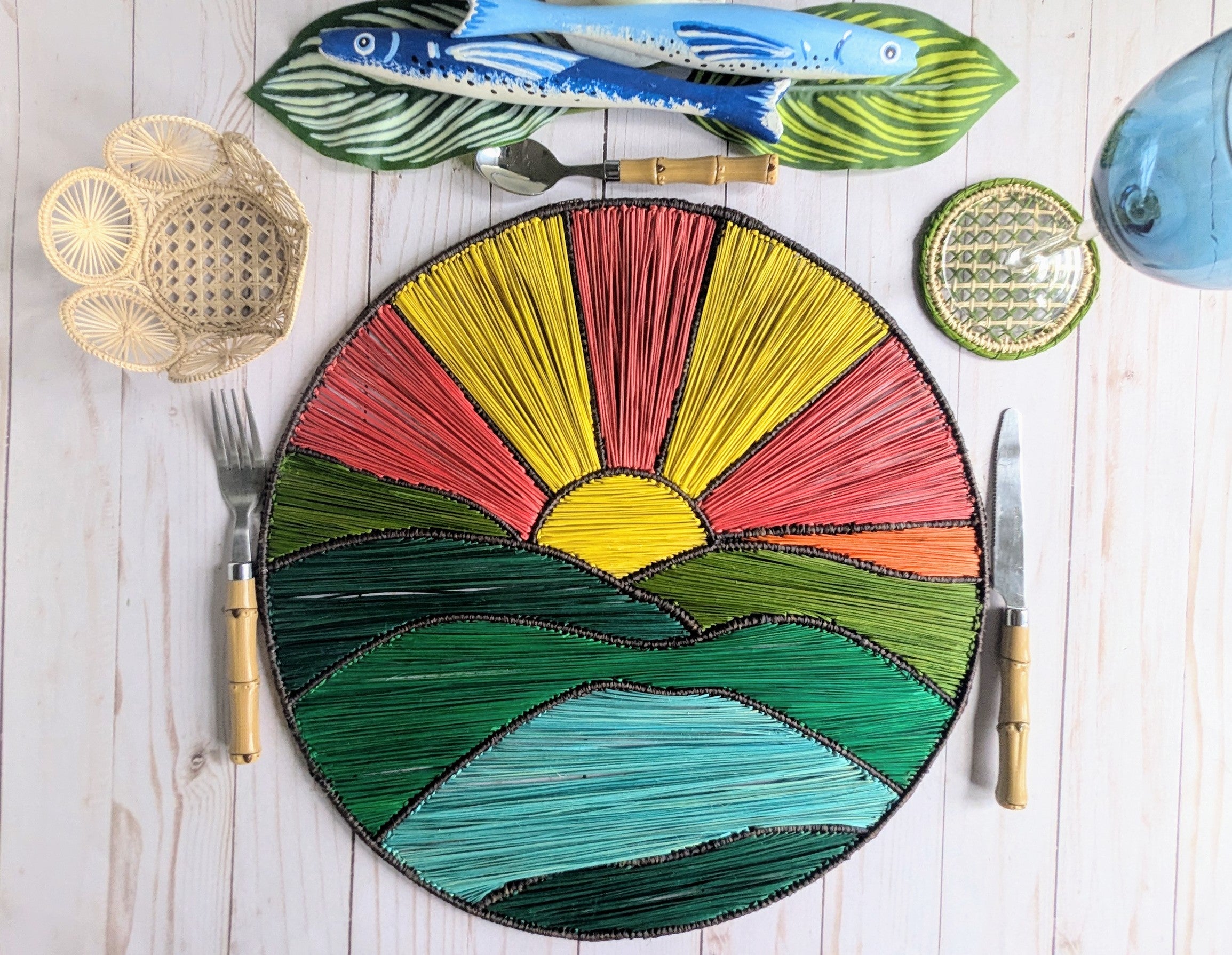Sunrise Handwoven Iraca Placemat