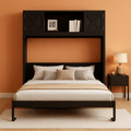 Full Size Murphy Cabinet Bed With Storage Shelf Black
