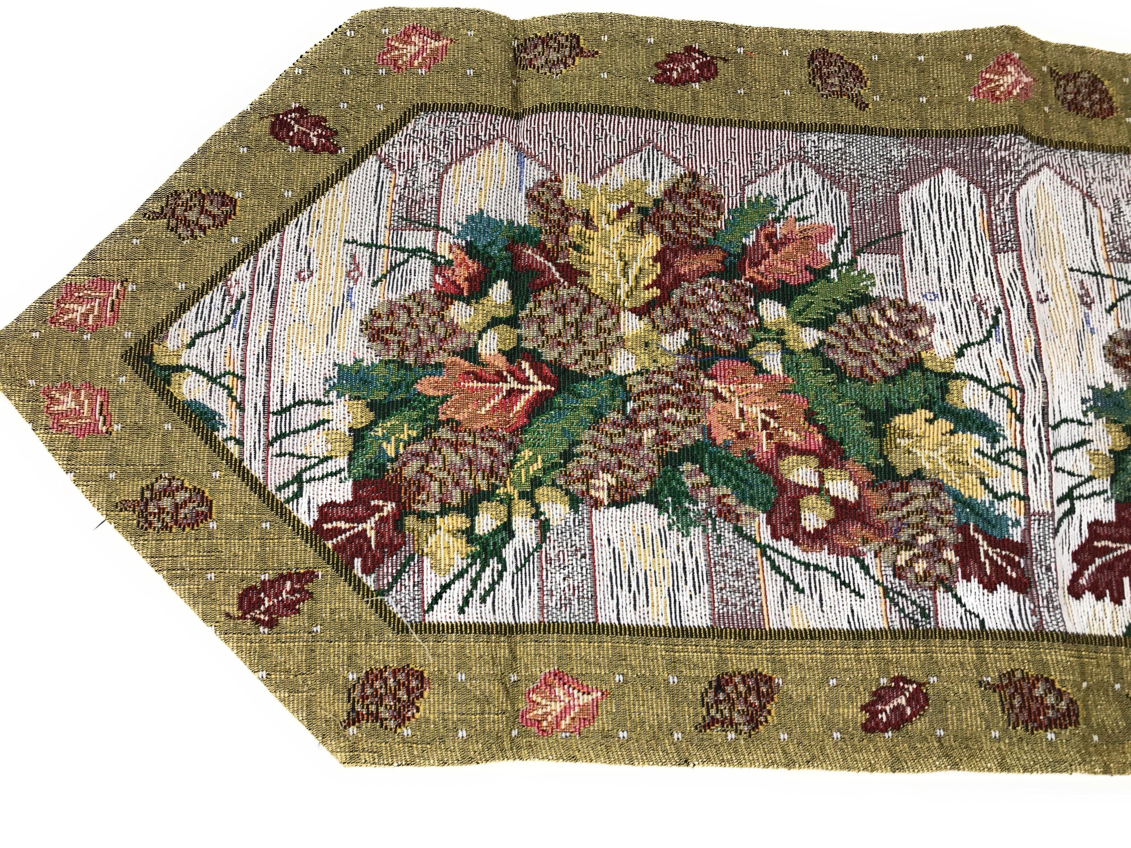 DaDa Bedding Rustic Floral Bouquet Lights Holiday Tapestry Dining Table Runner (6068)