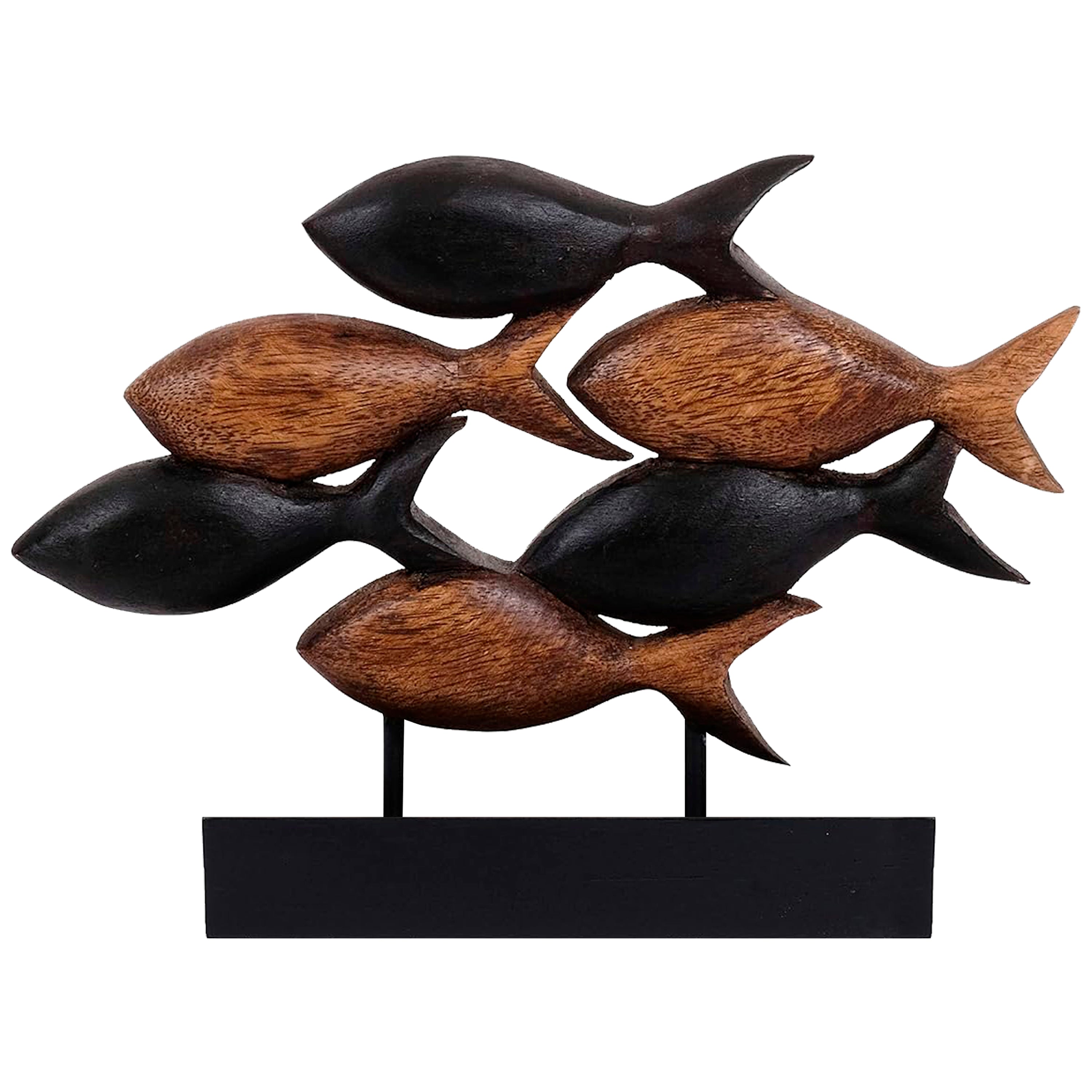 Aqua Serenity – Hand-Carved Wooden Fish Sculpture, Artistic Home Décor, Gift for Mom