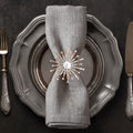 Golden Blossom – Napkin Rings in Gold Floral Pearl Design, Elegant Decorative Dining Table Décor